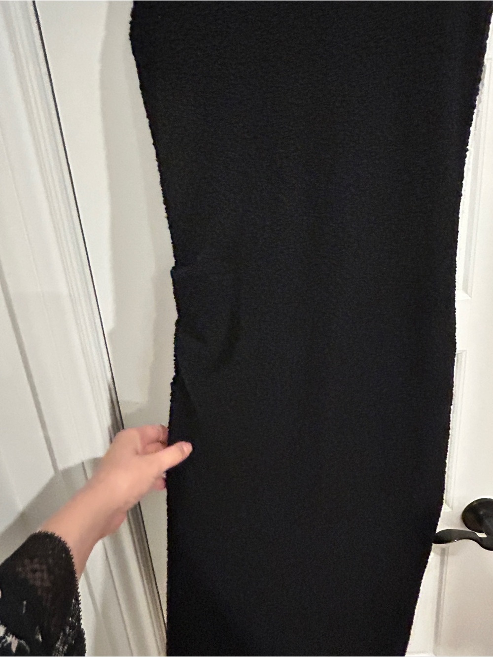 Helmut lang merino wool boucle style midi fitted dress in black size large - Picture 16 of 16